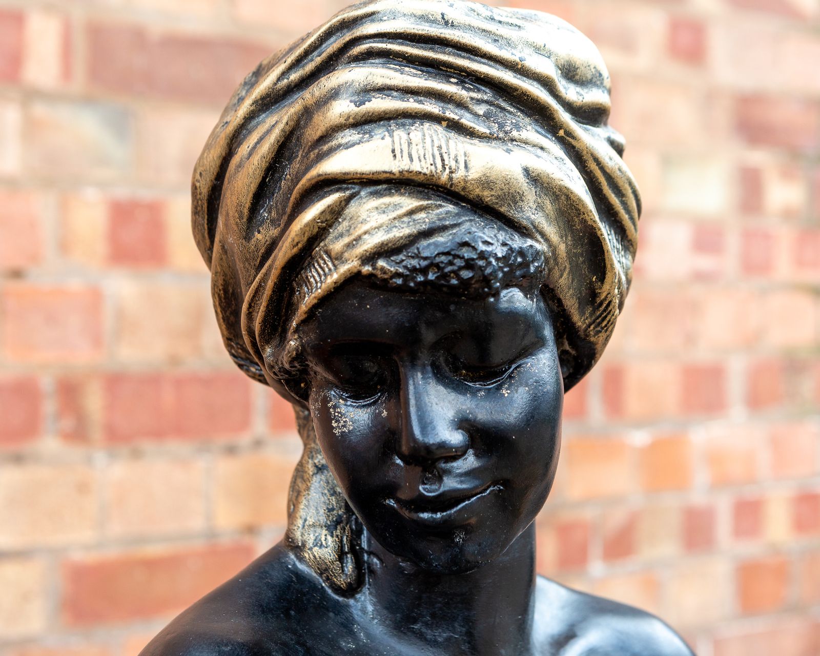 1600.0 Orientalist Friedrich Goldscheider Bust Terracotta 1800s Large Art Deco Nouveau Bust Sculpture Statue Black Gold photo