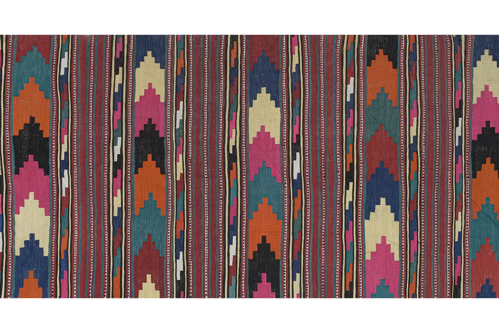Vintage Turkish Handmade Kilim Rug 5'1'' X 11'11'' photo Textiles