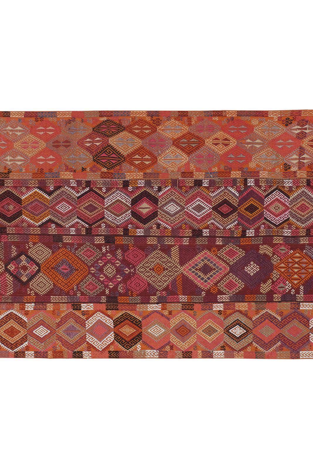 Vintage Turkish Sivas Jajim Kilim Rug 4'6'' X 10'4'' photo Textiles
