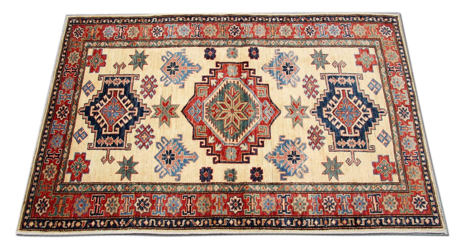 Handmade Kazak Rugs Geometric Rugs Carpet From Afghanistan photo Textiles