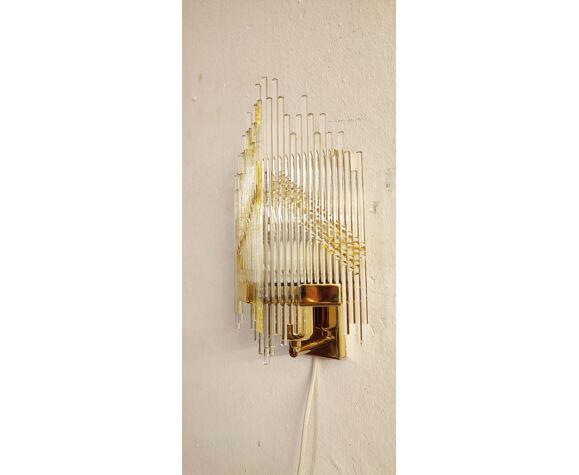 Wall Lamp In Methacrylate And Metal Italy 1980s photo for sale