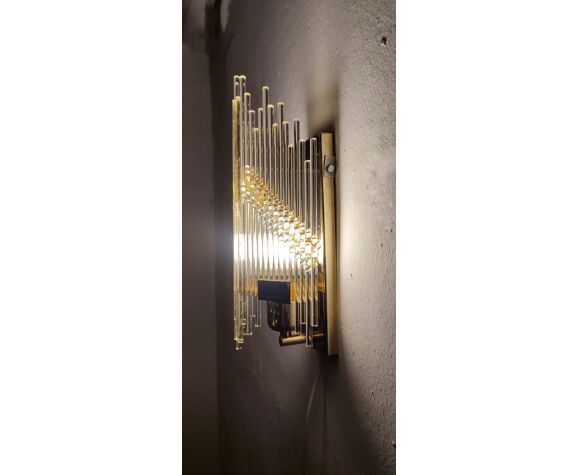 Wall Lamp In Methacrylate And Metal Italy 1980s photo vinterior