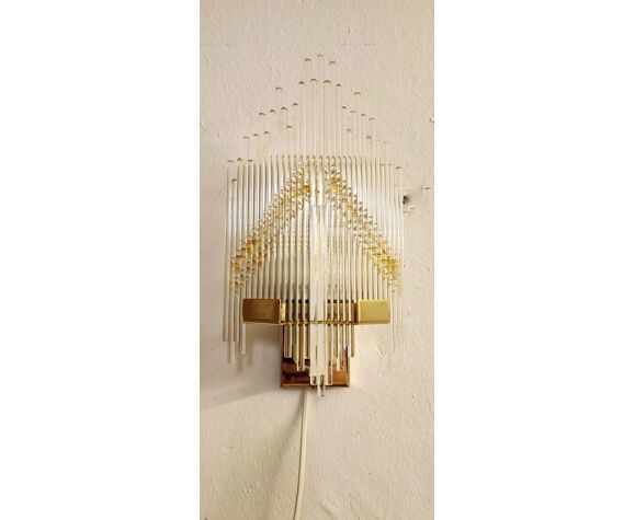 photo for sale Wall Lamp In Methacrylate And Metal Italy 1980s