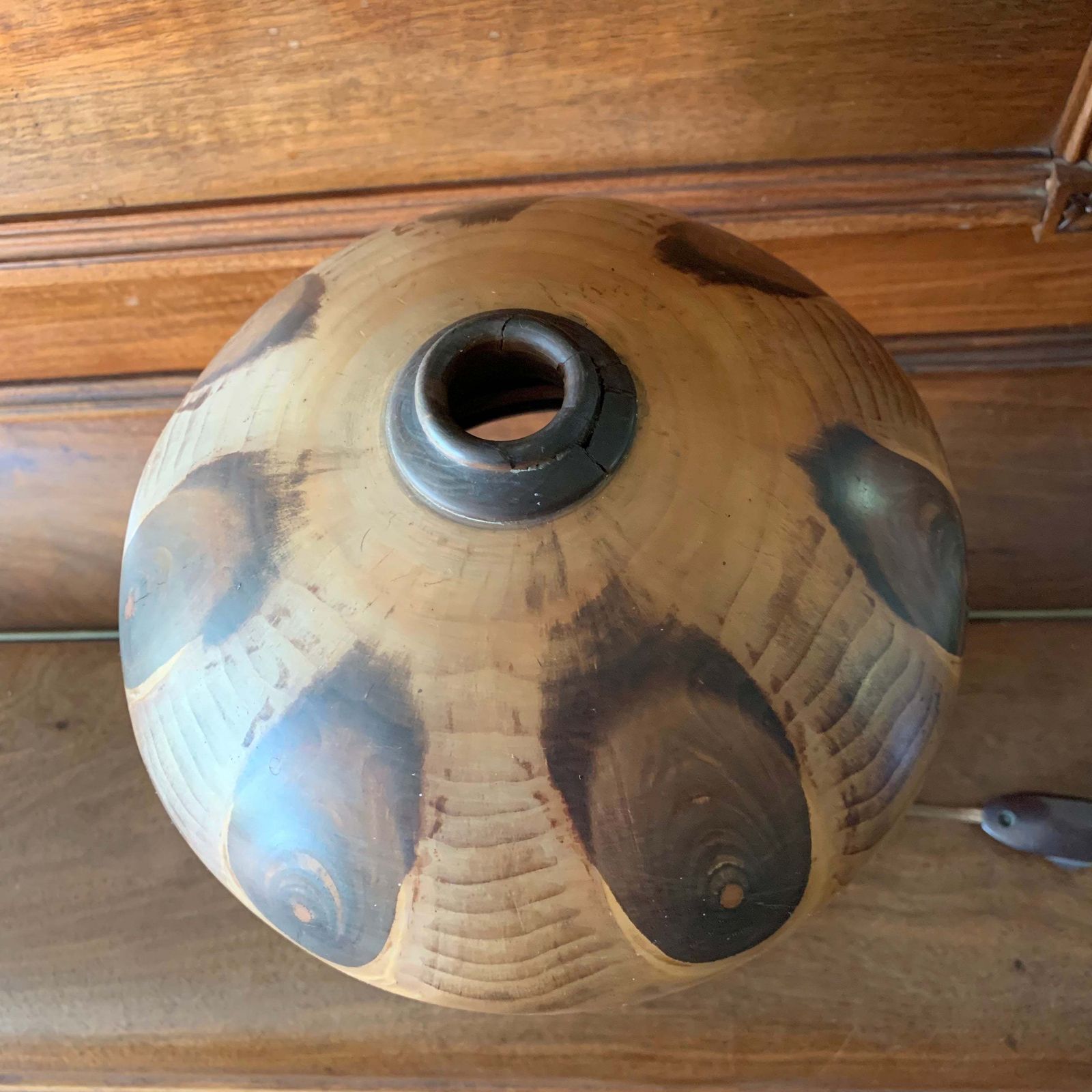 Wooden Mushroom Lamp photo vintage