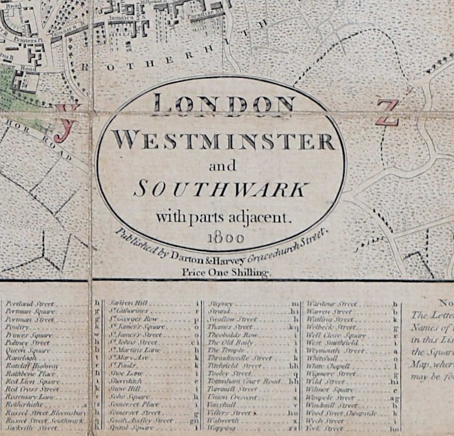 Darton And Harvey Publisher Map Of London Southwark And Parts Adjacent 1800 photo furniture