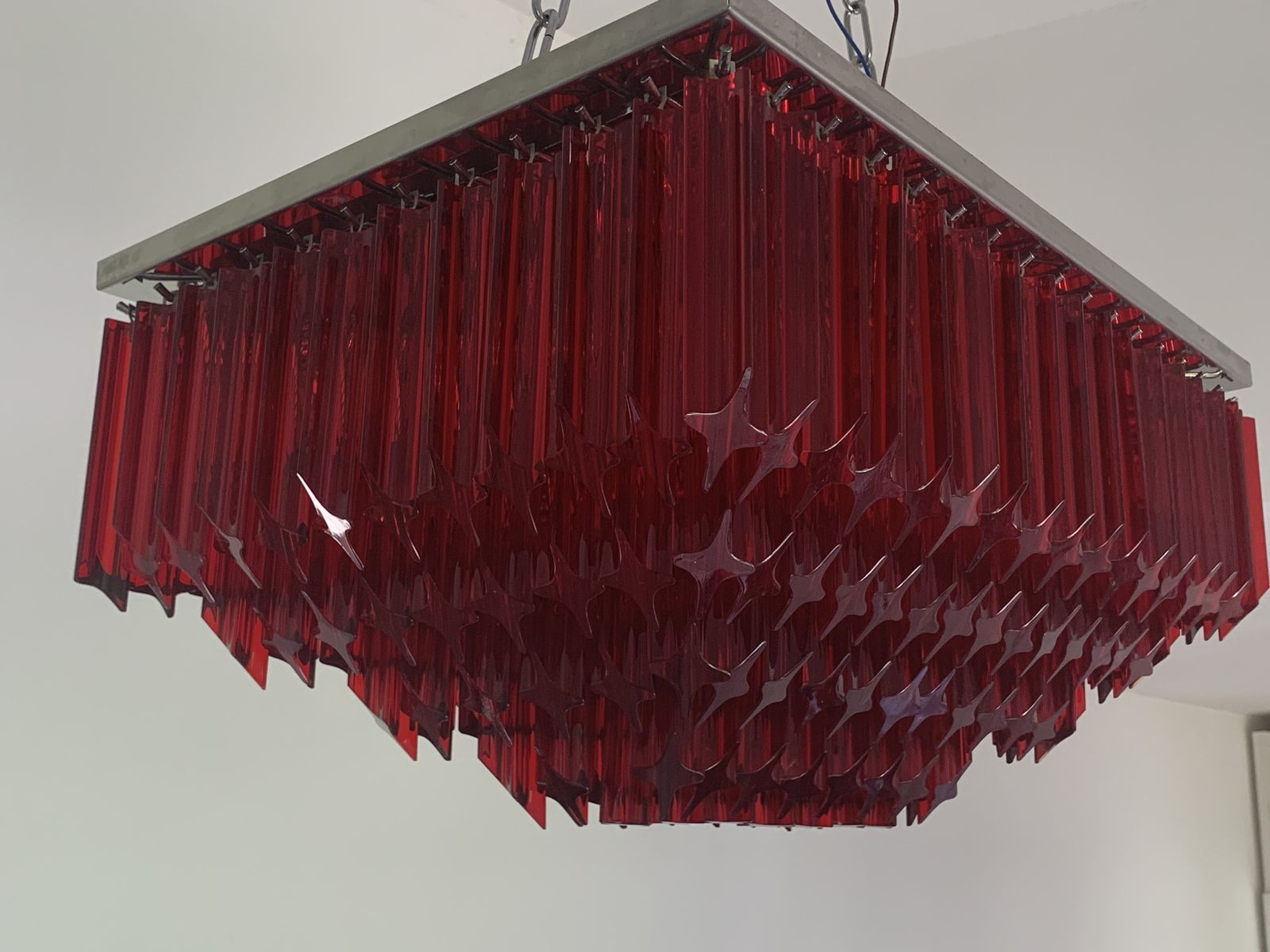 Murano Glass Flush Mount Italian Light Quadriedo Cut 45 Degree photo furniture