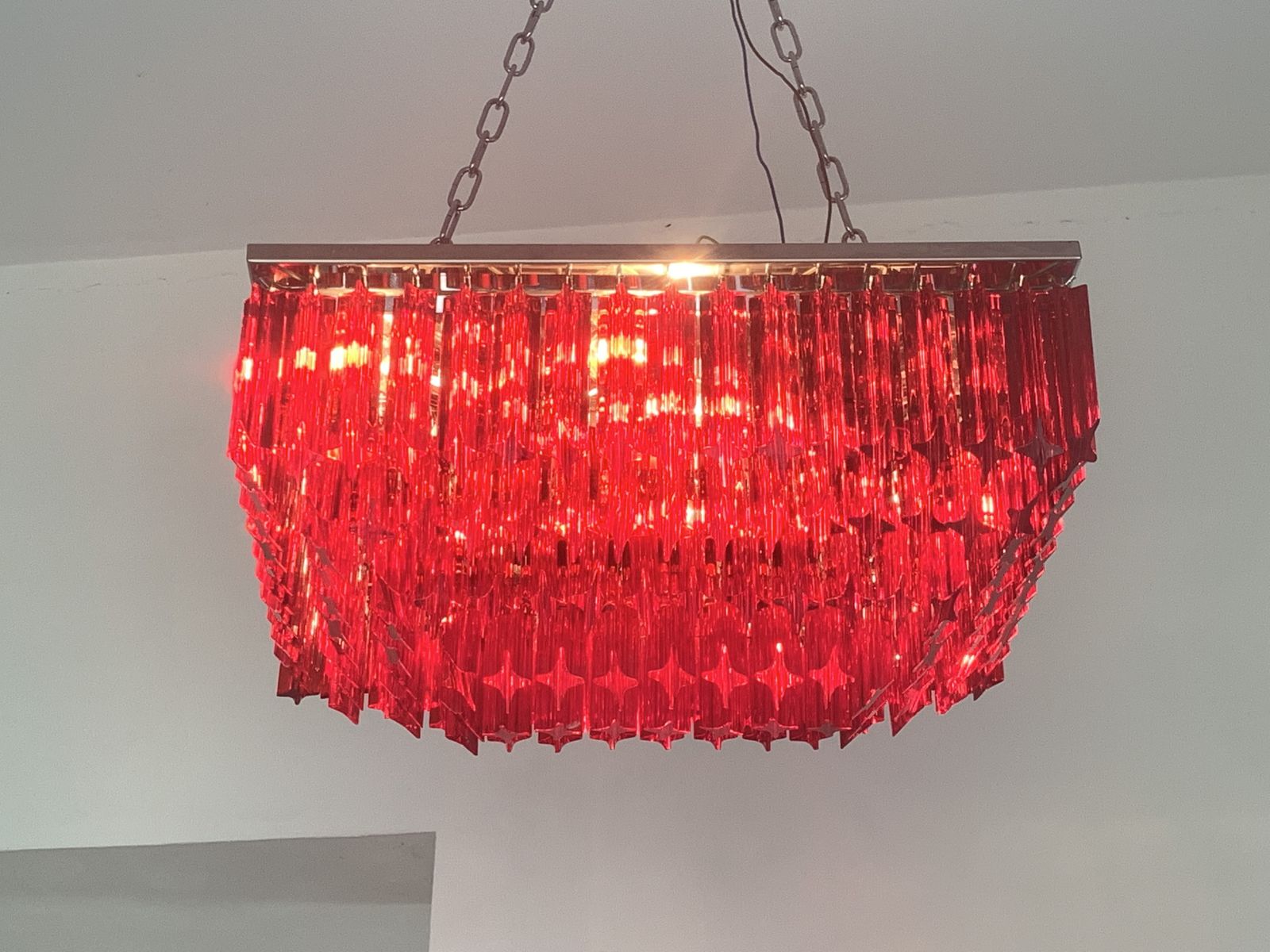 Murano Glass Flush Mount Italian Light Quadriedo Cut 45 Degree photo 12152.0