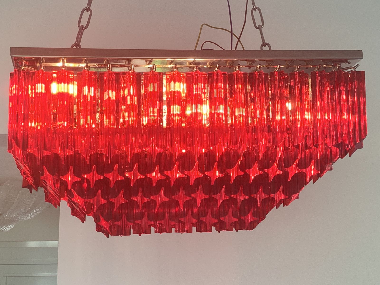 photo for sale Murano Glass Flush Mount Italian Light Quadriedo Cut 45 Degree