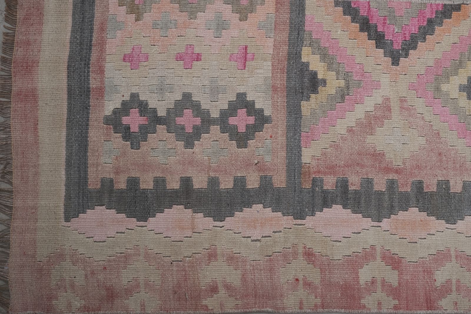 Vintage Striped Turkish Kilim Runner Rug   Stair Tread photo 1295.0