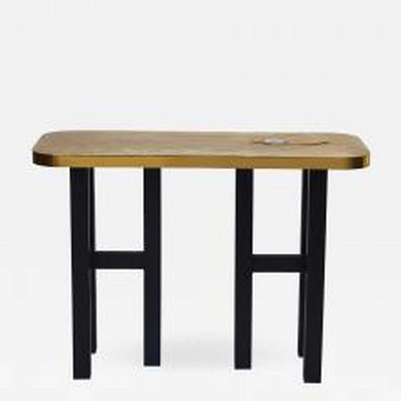 Brass And Lacquered Metal Console With Agate Insert By Lova Creation photo furniture