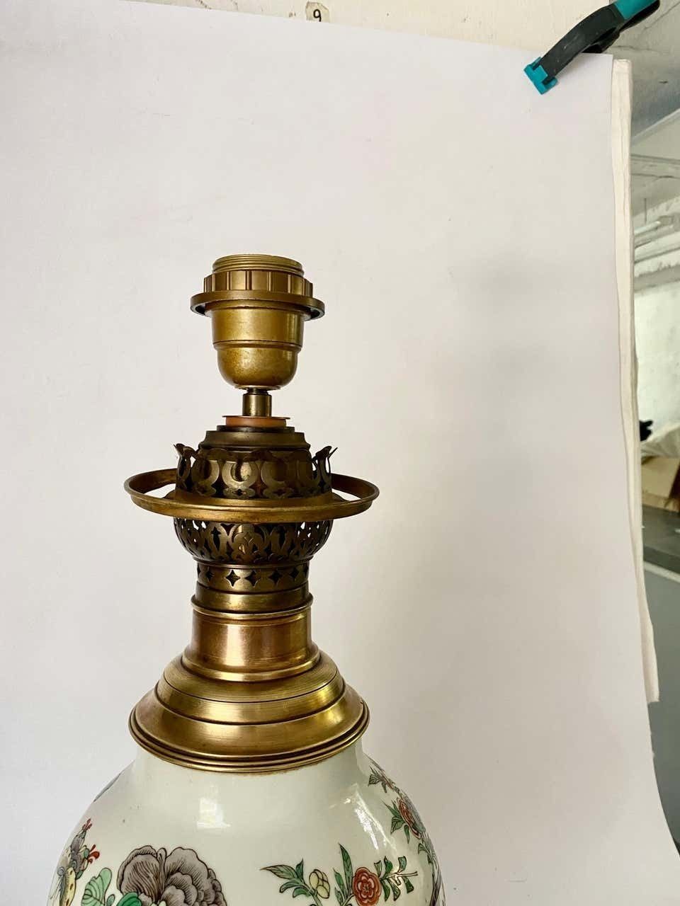 Chinese Table Lamp, 19th Century With Brass Mount, 19th Century Famille Rose photo 1299.0