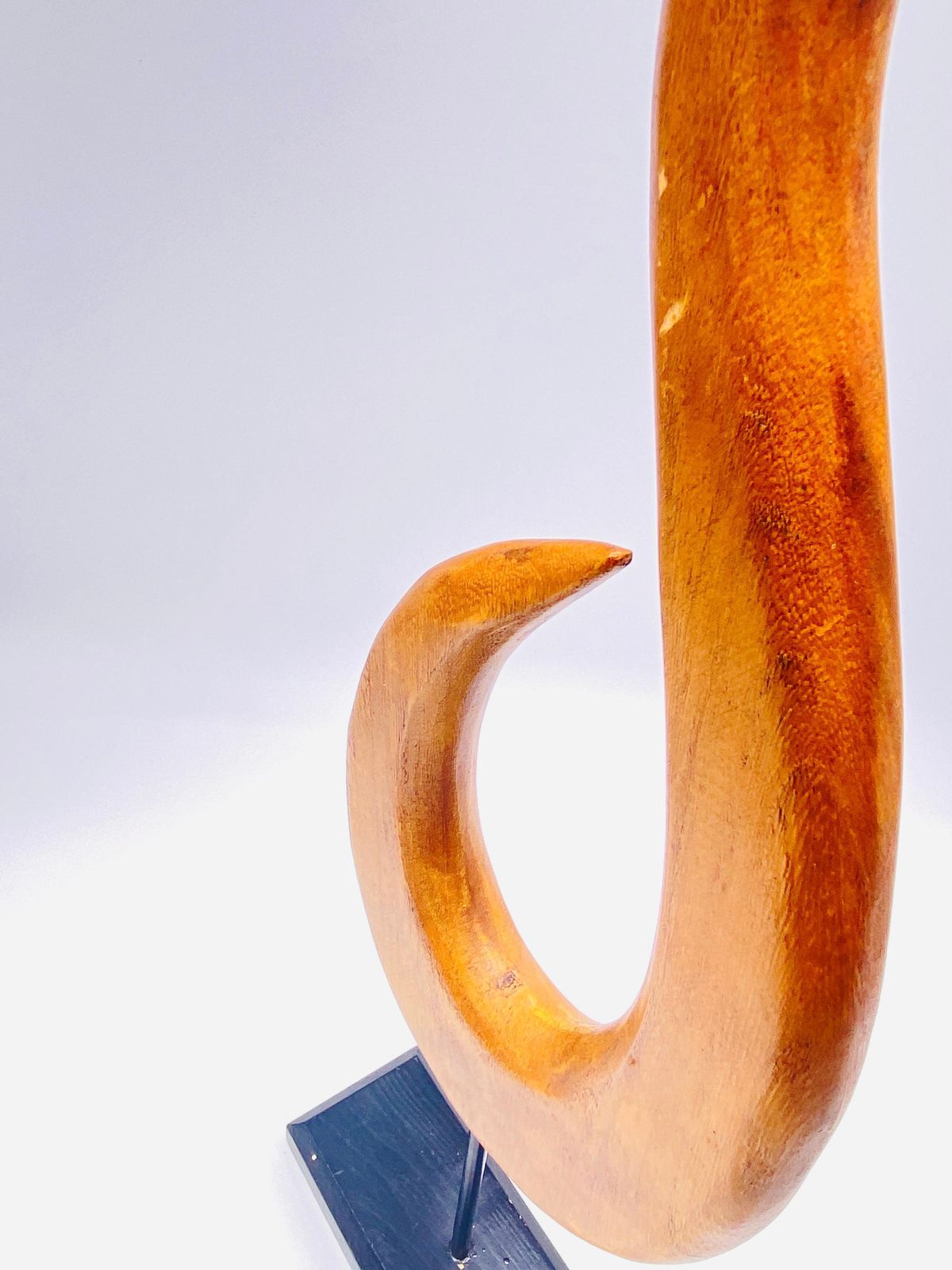 Abstract Wood Sculpture, Brown And Black Base, France 1970 photo 485.0
