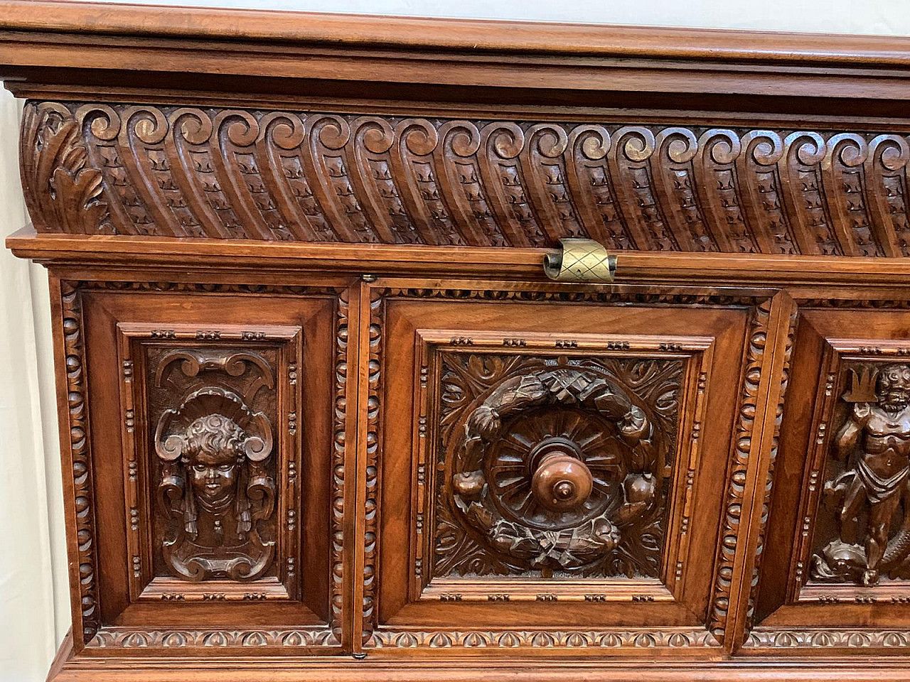 Renaissance Style Carved Walnut Sideboard  Late 19th Century photo Furniture