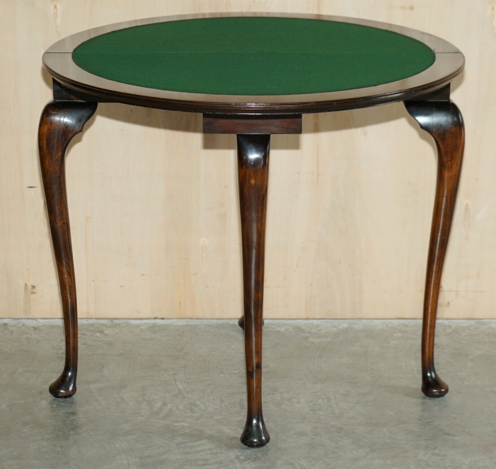 1850.0 Fine Antique Mahogany Circa 1880 Console Games Demi Lune Card Table Unfolds photo