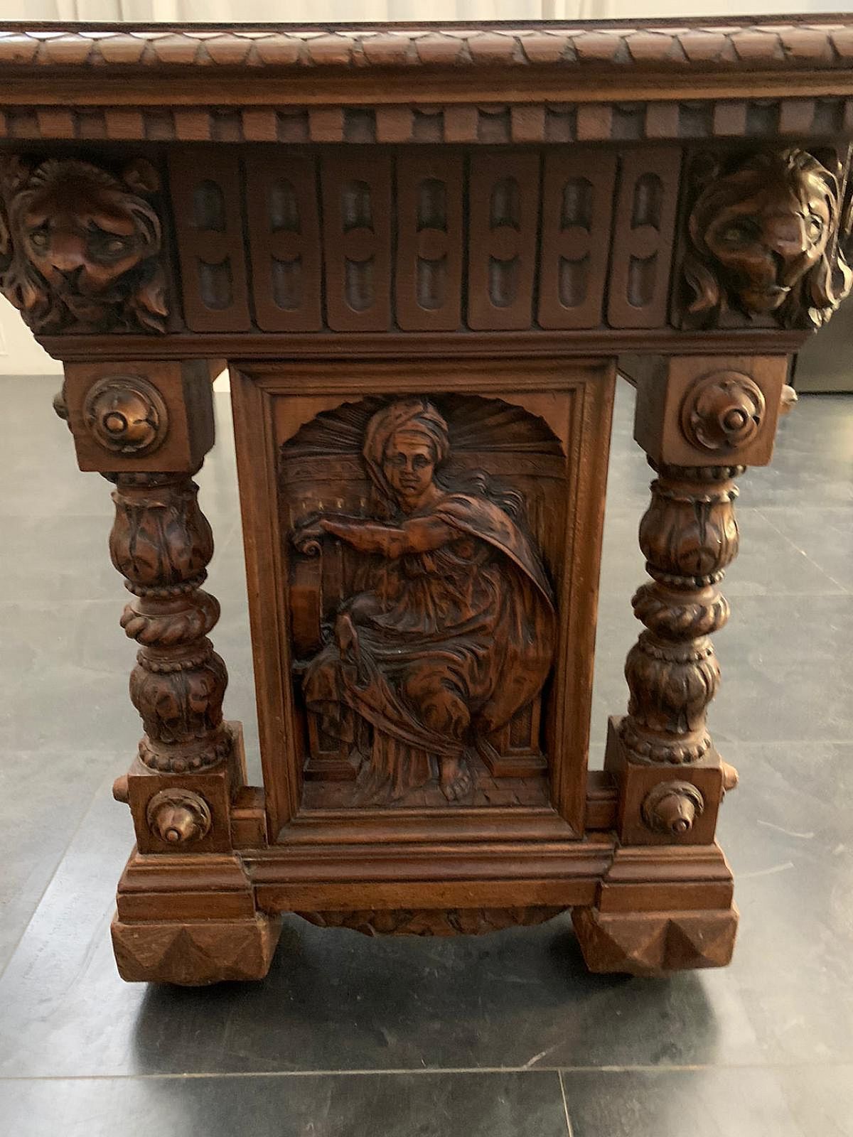 Walnut Table In Neo Renaissance Style, Late 19th Century photo Furniture