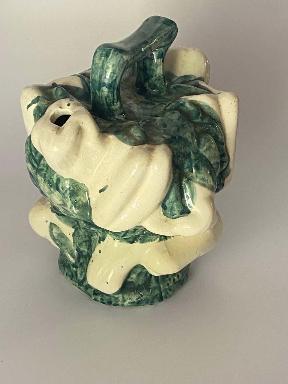 Rare And Large Majolica Ceramic Free Form And Brutalist Jug Or Pitcher 1960 photo buy