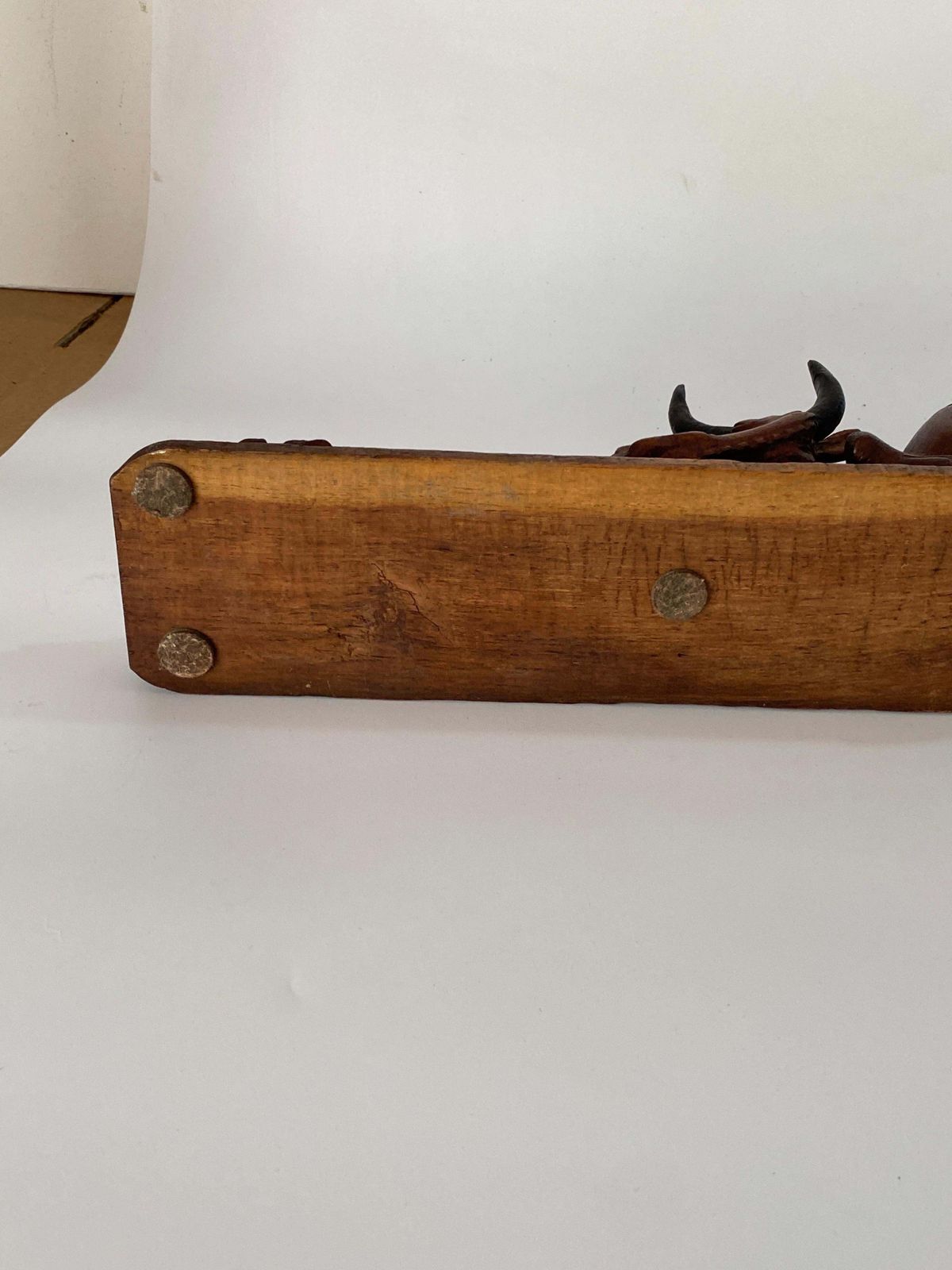 Wood Sculpture Representing A Crocodile And A Bull Fighting In Wood France 1930 photo 485.0