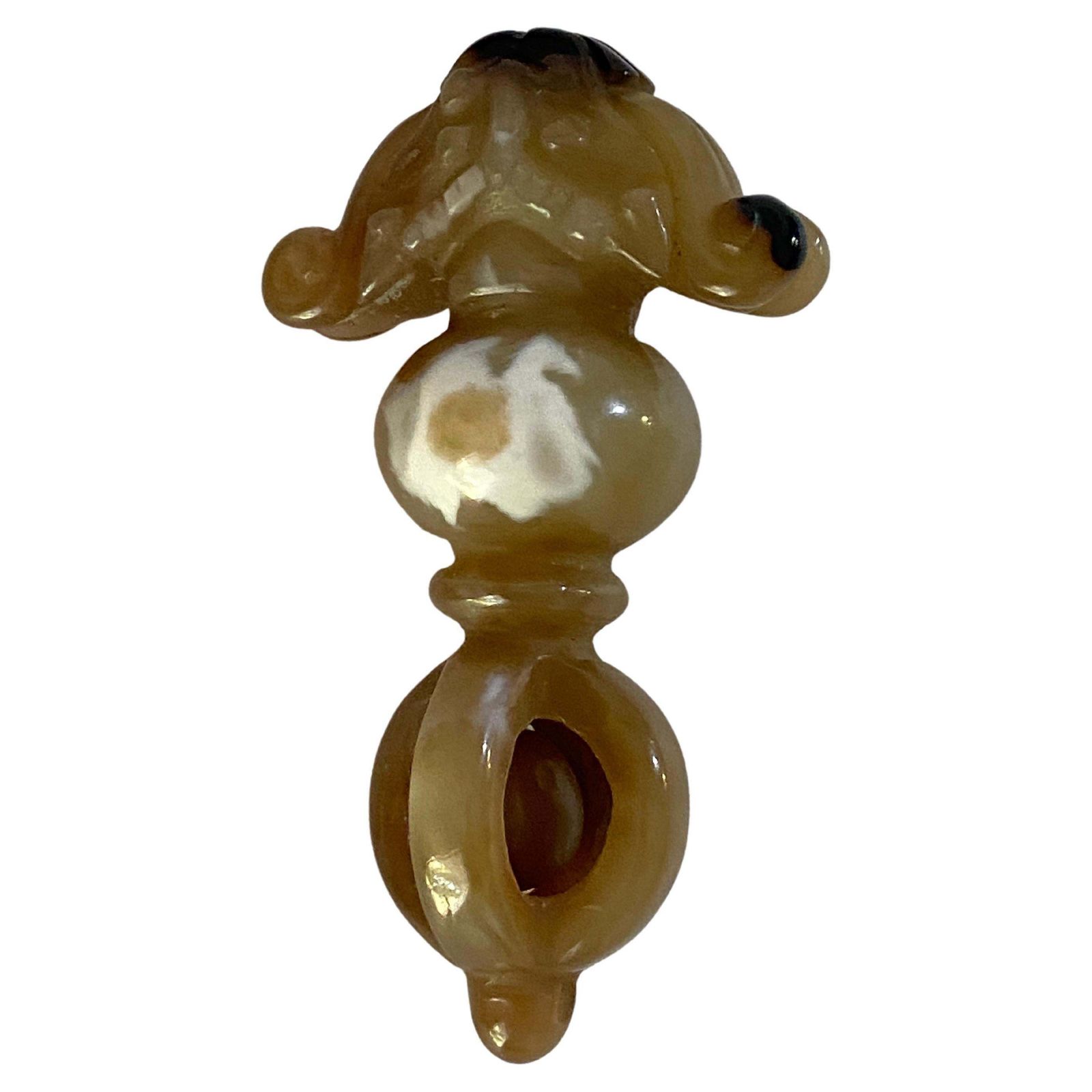 Small Bell In Agate Sculpture Made In China Early 20th Century Gray Color