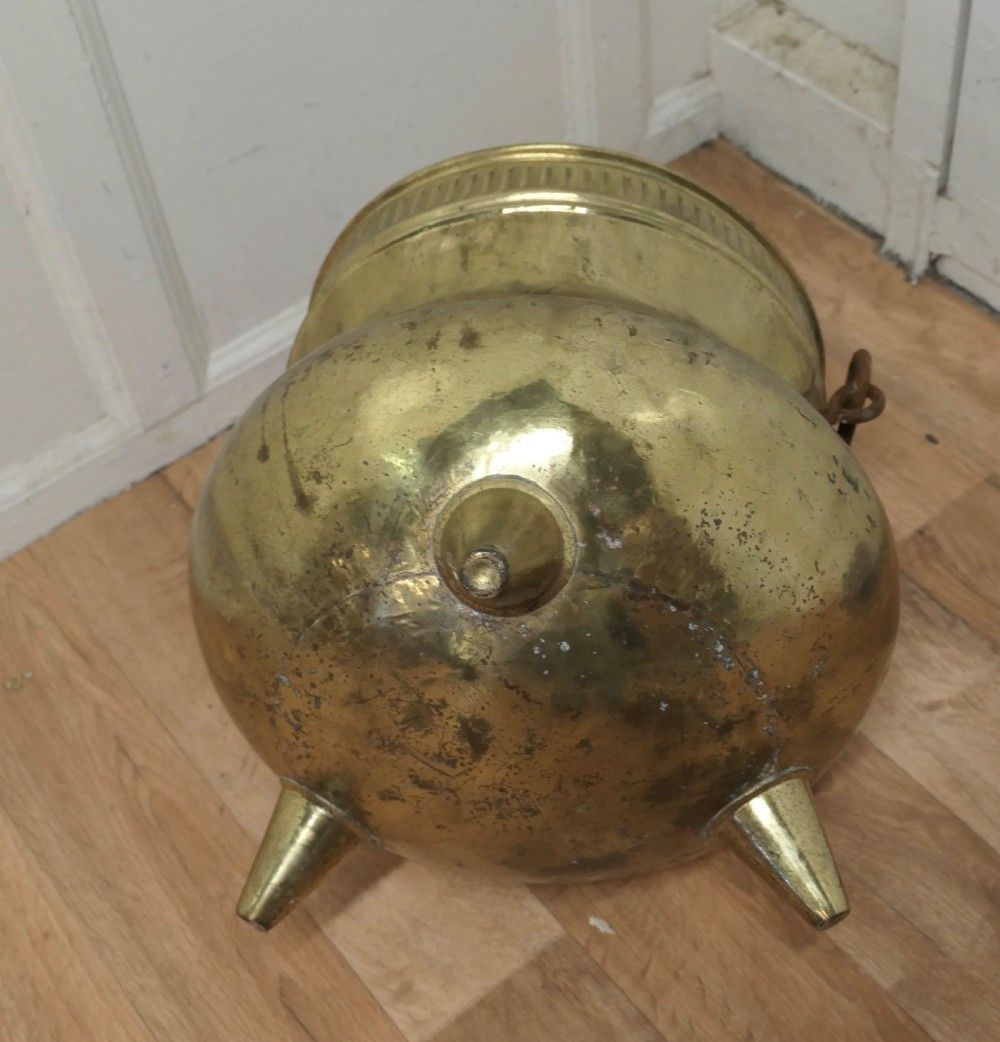 19th Century Pot Belly, Brass Coal Bucket On Feet photo 678.0
