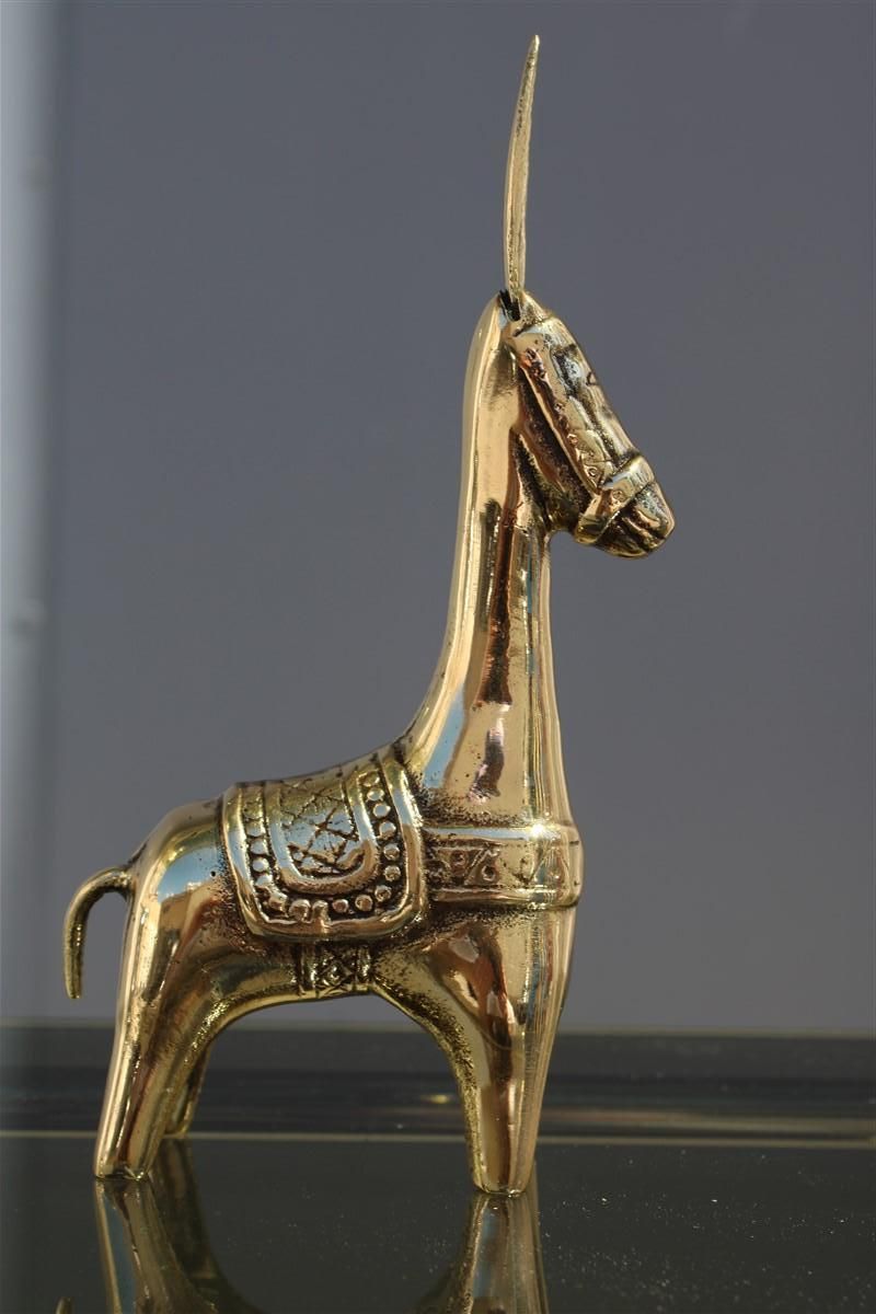 Donkey Sculpture In Solid Gold Brass Mid Century Italian Design, 1950s photo for sale