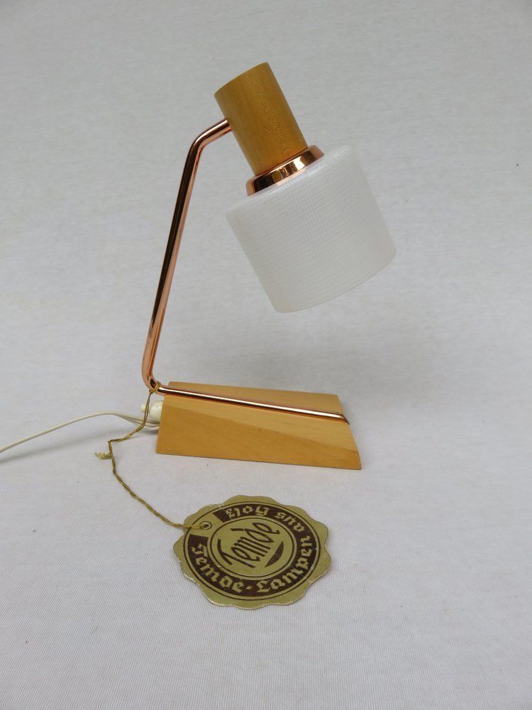 photo furniture Bedside Table Lamps In Copper And Glass From Temde, 1960s, Set Of 2