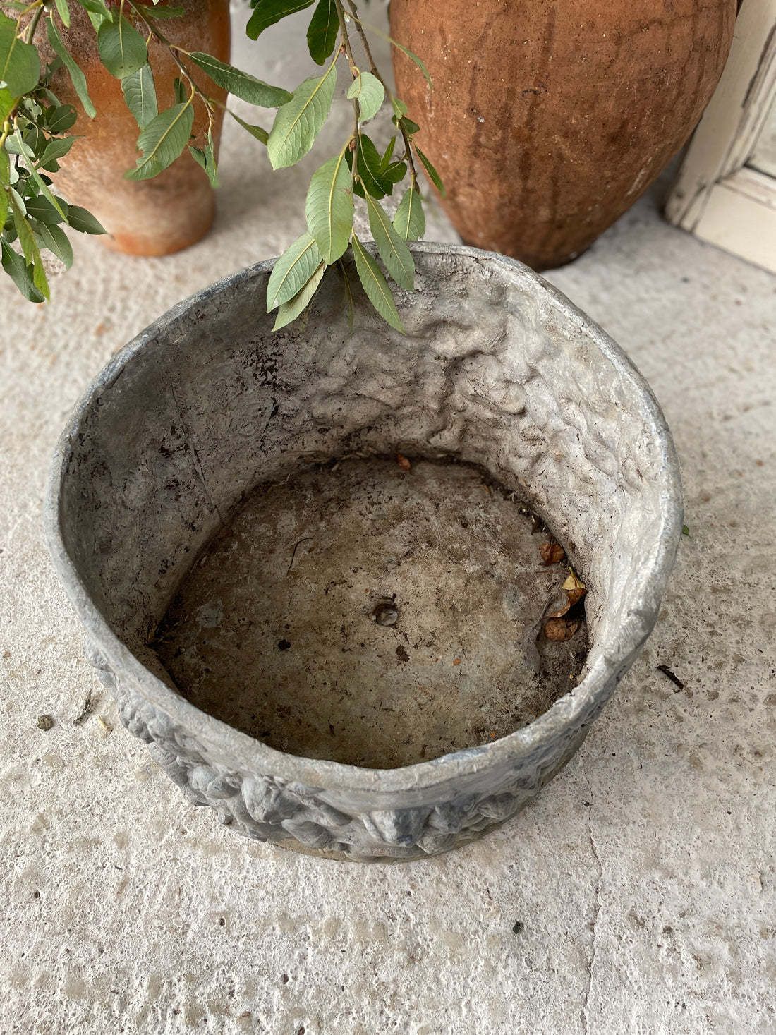 Feast Of Bacchus Lead Planter photo Garden Decor
