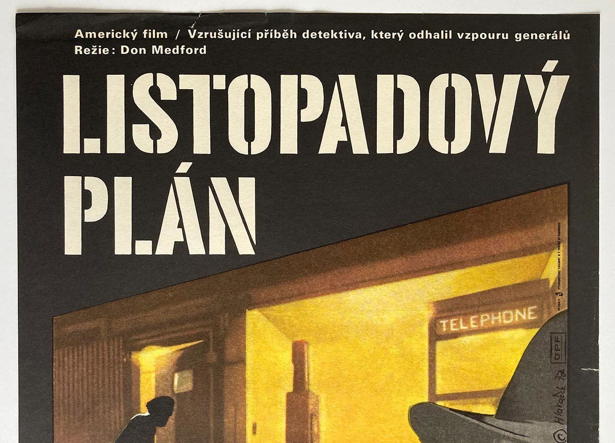 Original Film Poster, The November Plan, Miroslav Hlaváček, 1977, Genuine Czech Vintage Print photo for sale