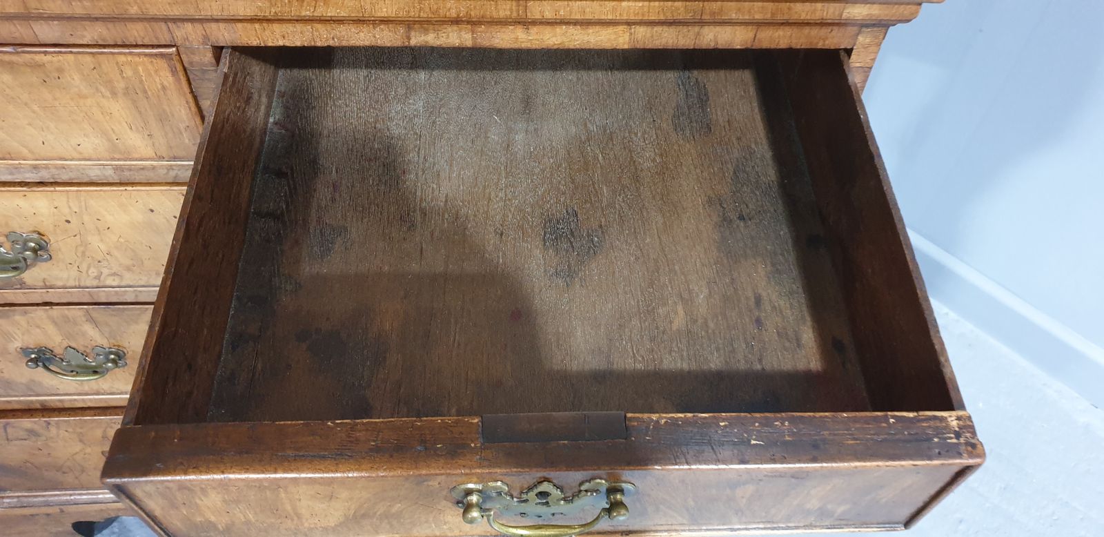 Superb George I Walnut Secretaire Chest Of Small Proportions photo vintage