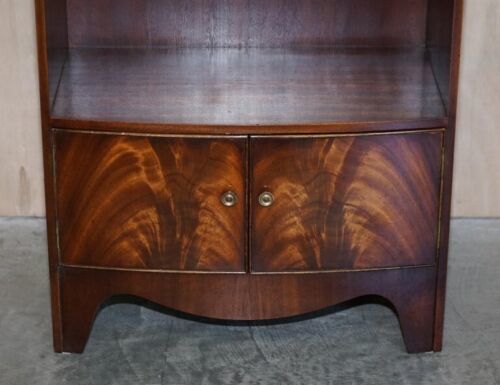 Pair Of Shaws London Bow Fronted Side Bookcase Tables + Butlers Serving Trays photo Furniture