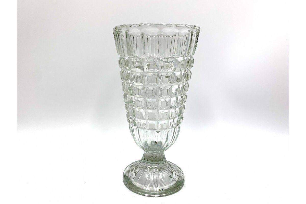 Glass Vase Poland 1980s, Vintage photo vinterior