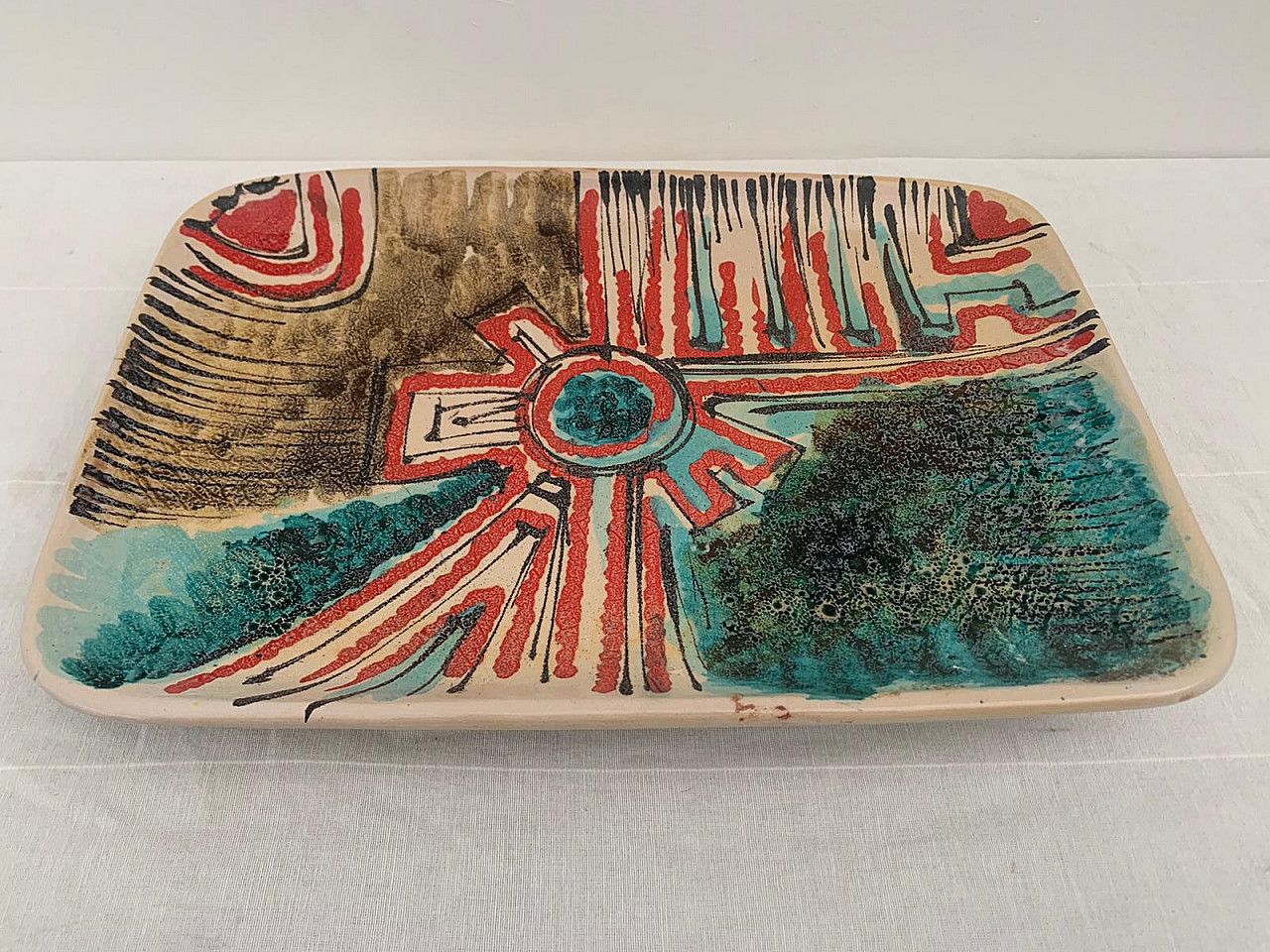 Polychrome Ceramic Tidy Tray For Piccinini, 1960s photo Home Decor