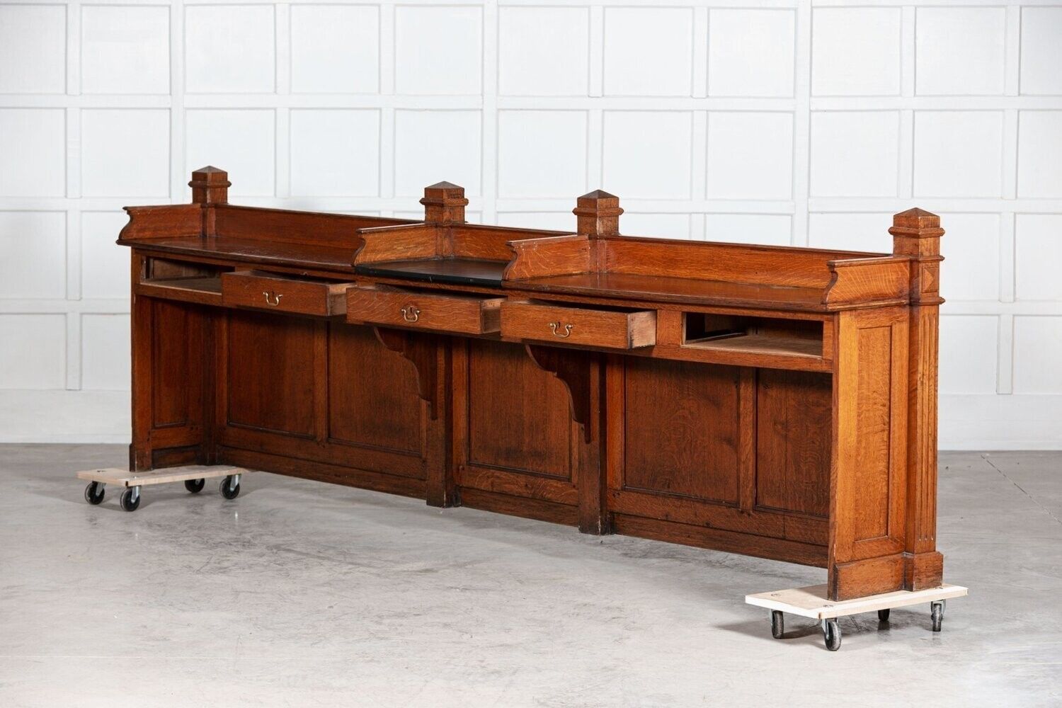 19thc French Oak Bank Counter Desk photo Furniture