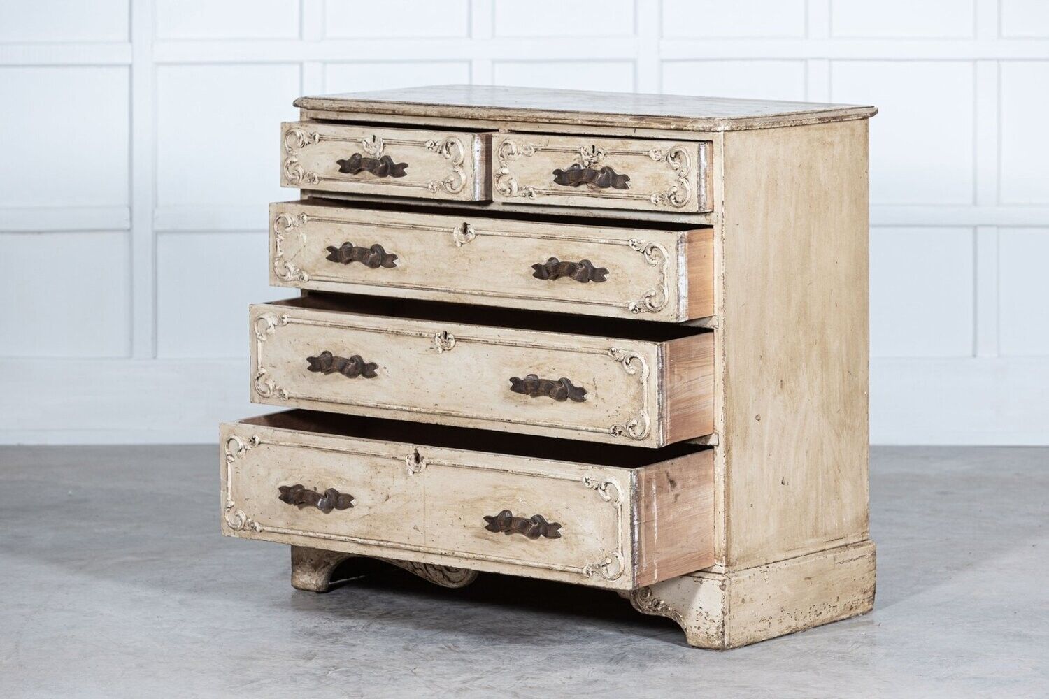 19thc French Painted Graduated Chest Of Drawers photo for sale