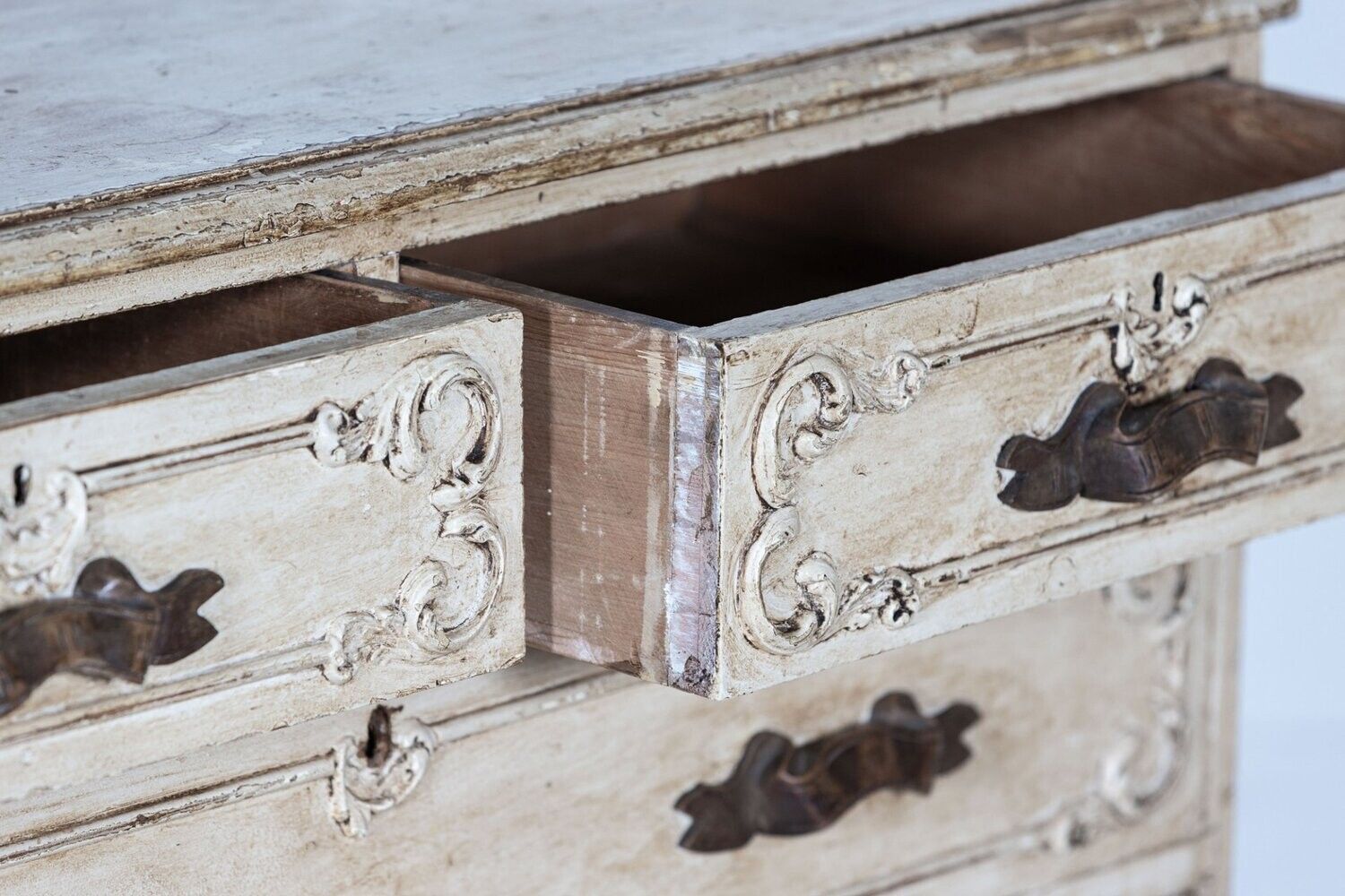 photo furniture 19thc French Painted Graduated Chest Of Drawers