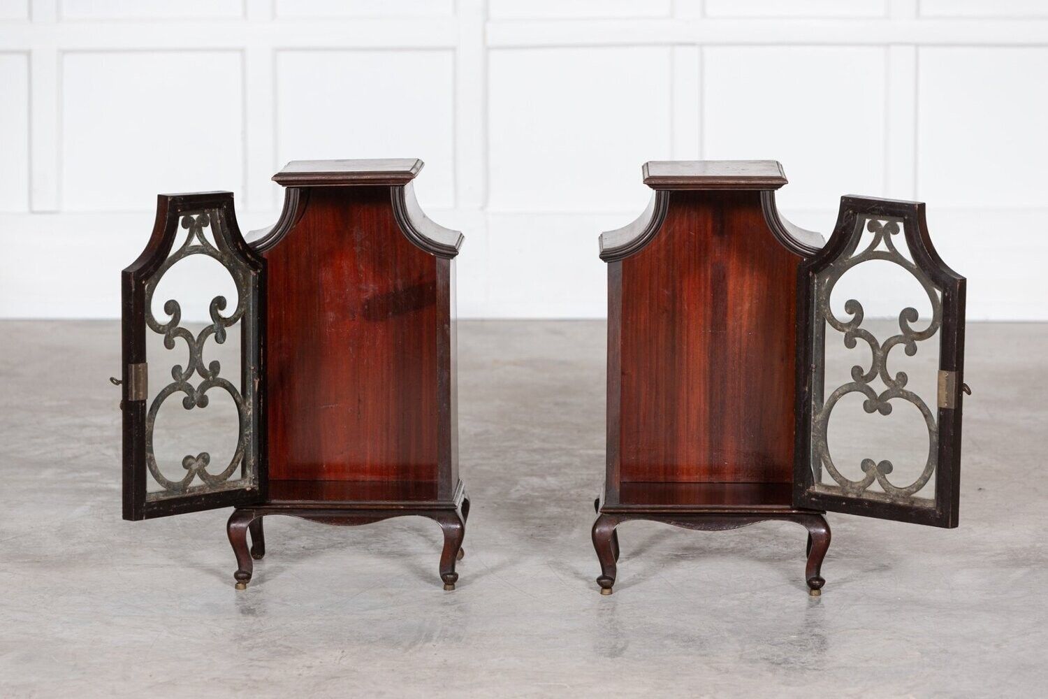 Pair 19thc English Mahogany Glazed Cabinets photo furniture