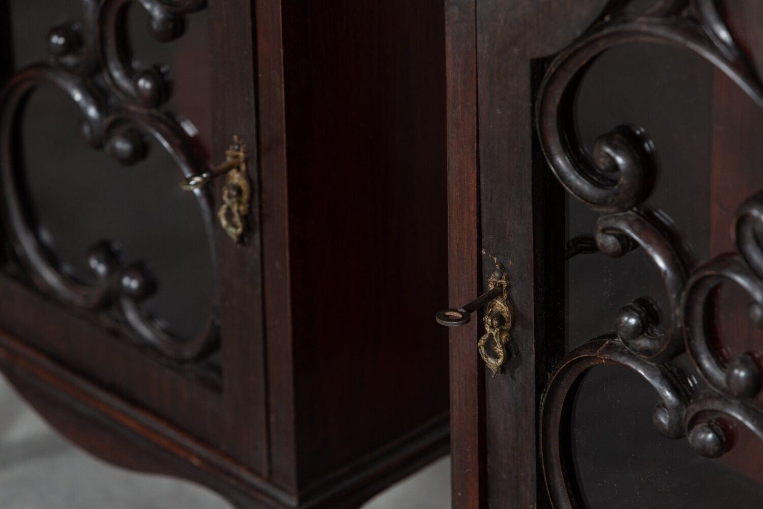 Pair 19thc English Mahogany Glazed Cabinets photo 2443.0