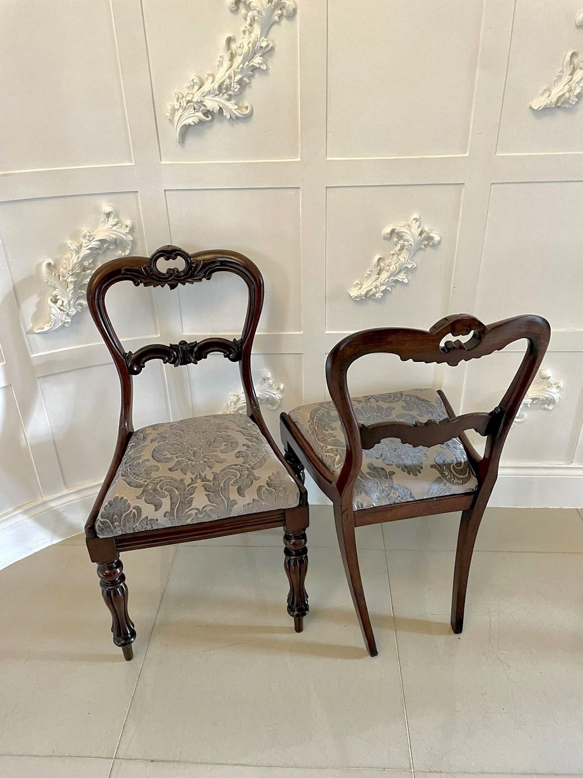 Fine Quality Set Of 4 Antique Carved Rosewood Dining Chairs photo buy