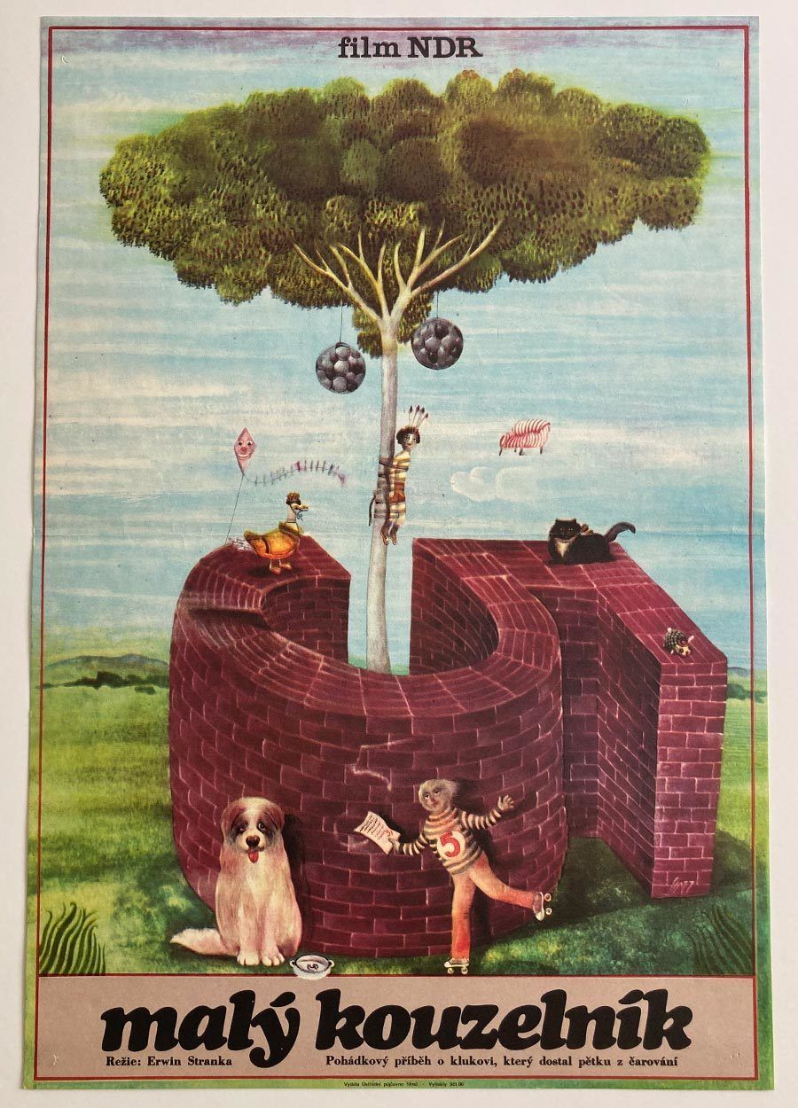 Original Film Poster, The Little Magician And The Bad Mark, Petr Sís, 1977, Genuine Czech Vintage Print