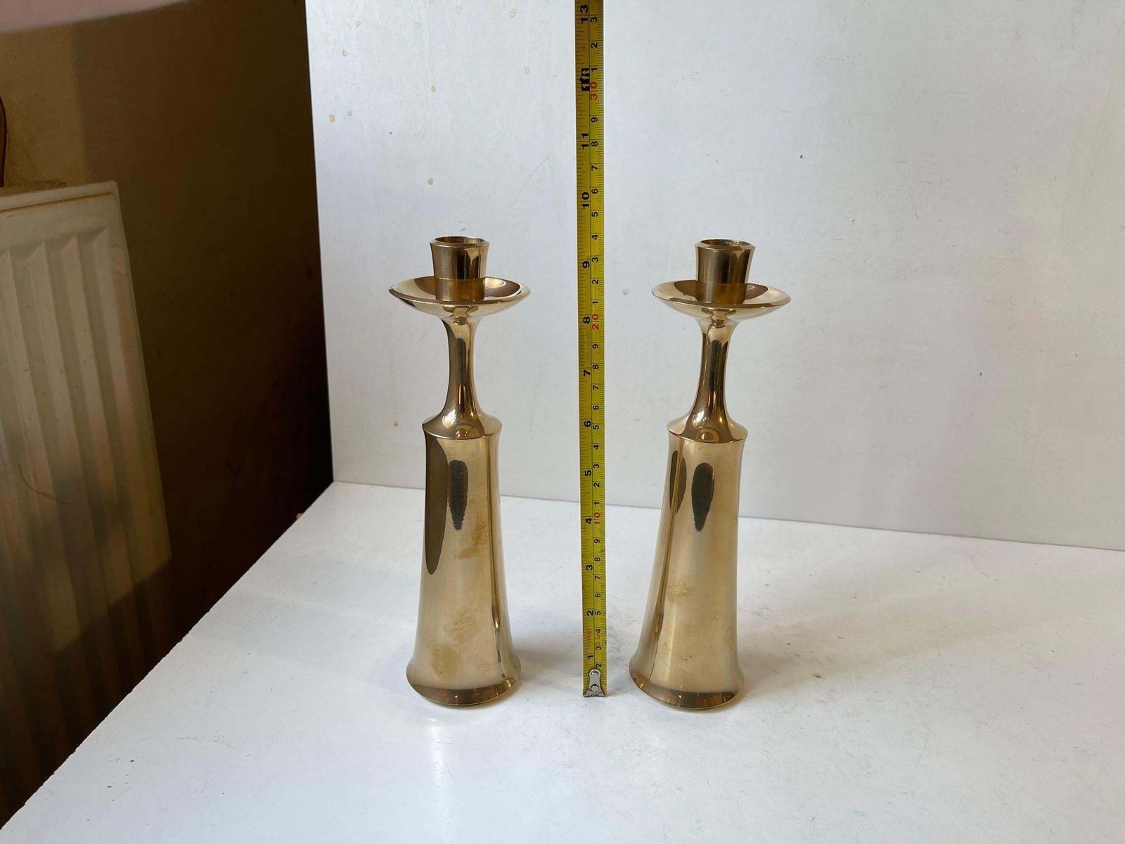 Large Danish Brass Candlesticks By Jens Harald Quistgaard, Ihq, 1960s photo 791.0
