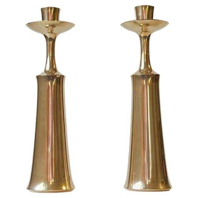 Large Danish Brass Candlesticks By Jens Harald Quistgaard, Ihq, 1960s photo buy