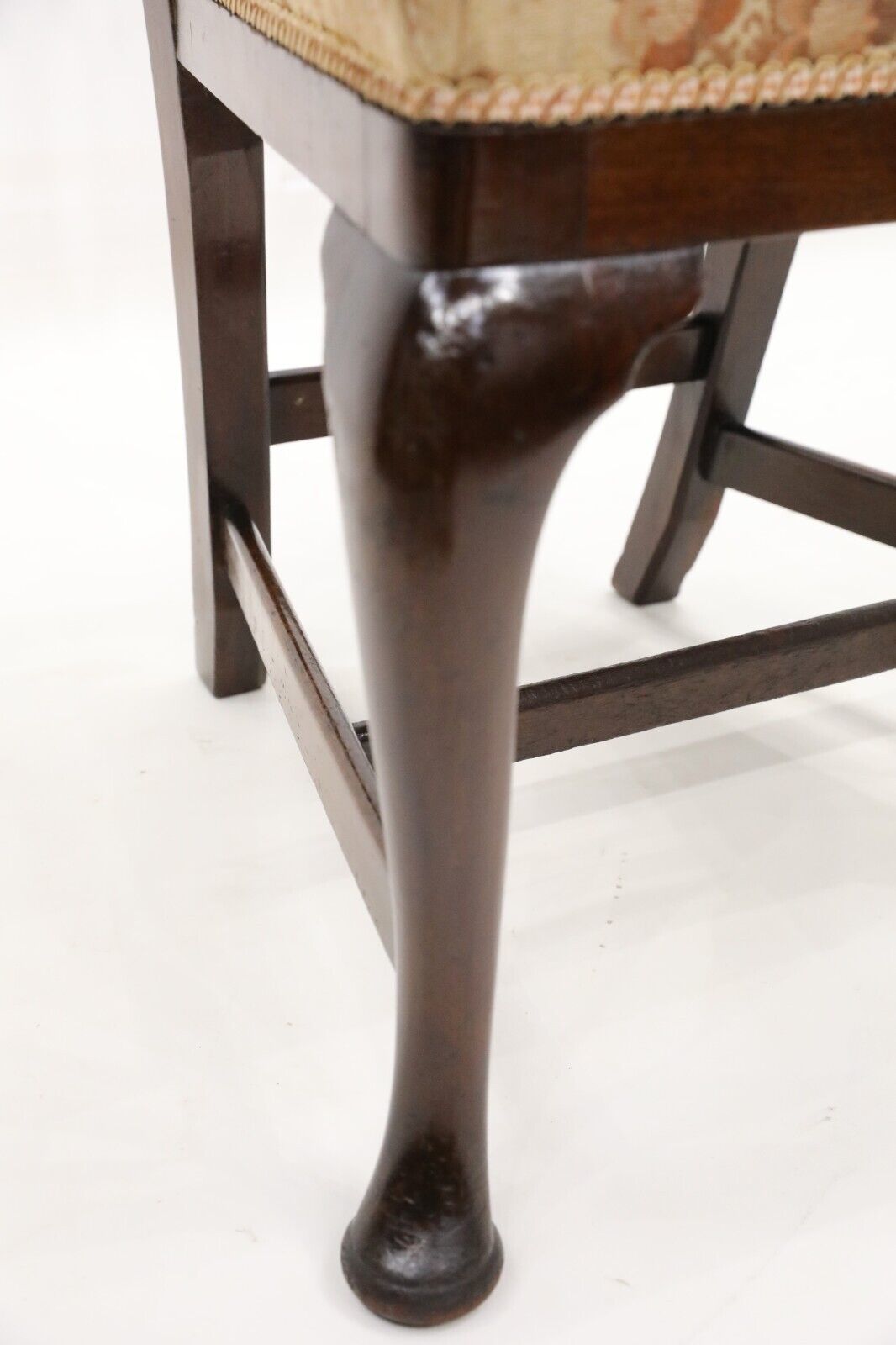 4 Chippendale Revival Dining Chairs Cabriole Legs Carved Back photo 487.0