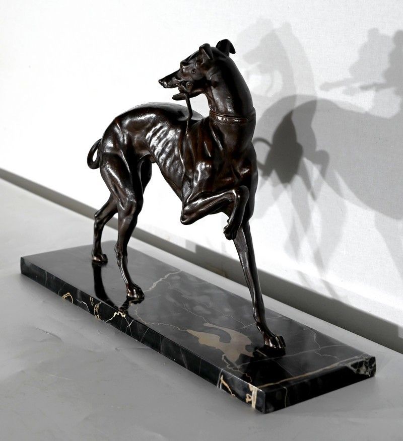 Subject In Cast Iron With Brown Patina The Greyhound  Late 19th Century photo for sale