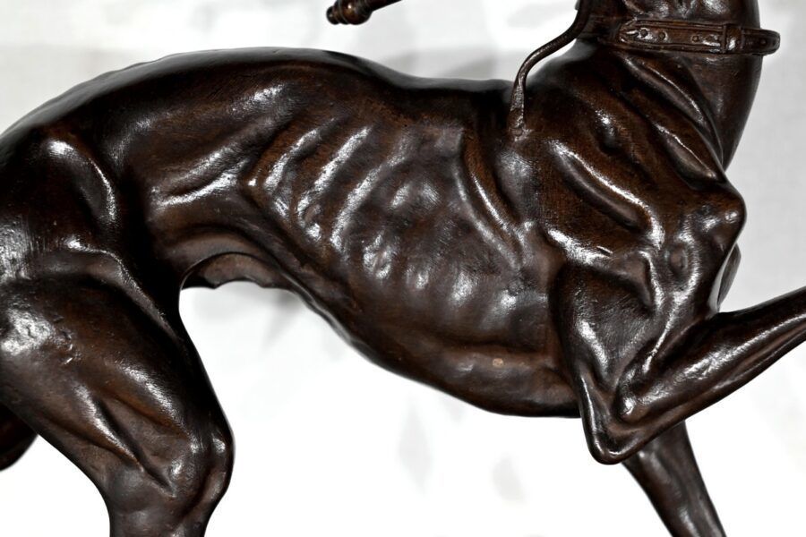 Subject In Cast Iron With Brown Patina The Greyhound  Late 19th Century photo vintage