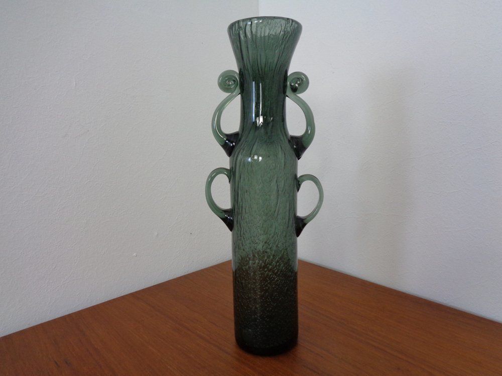 Filigree Italian Glass Vase, 1960s
