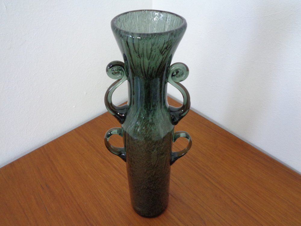 Filigree Italian Glass Vase, 1960s photo for sale