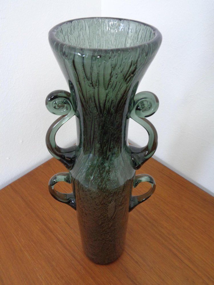 Filigree Italian Glass Vase, 1960s photo vintage