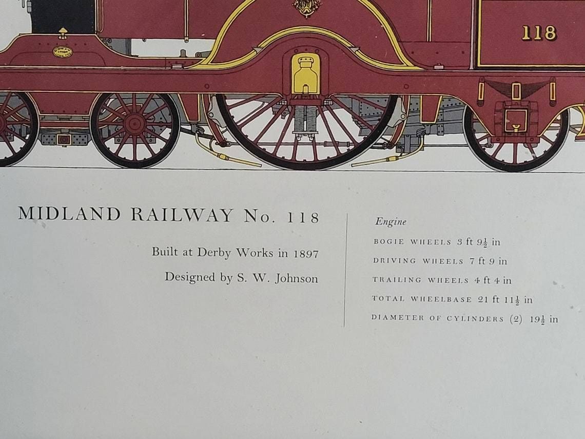 Mid Century Midland Railway No 118 Print In Original Frame William Fenton Lithograph photo for sale