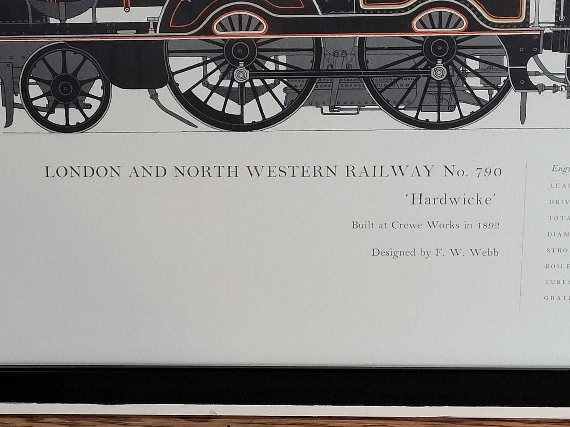 Mid Century London And North Western Railway No 790 Hardwicke Print In Original Frame William Fenton Lithograph photo for sale