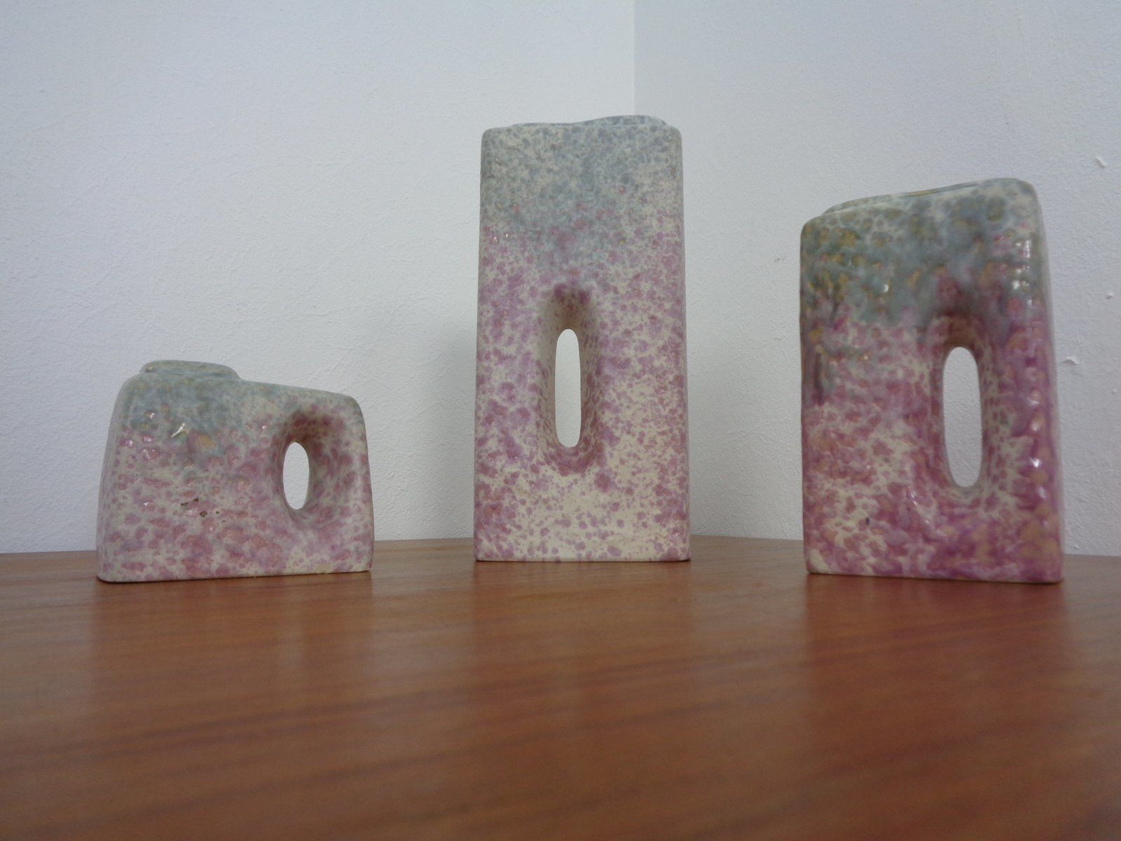 Pink Vases From ü Keramik, 1970s, Set Of 3 photo furniture
