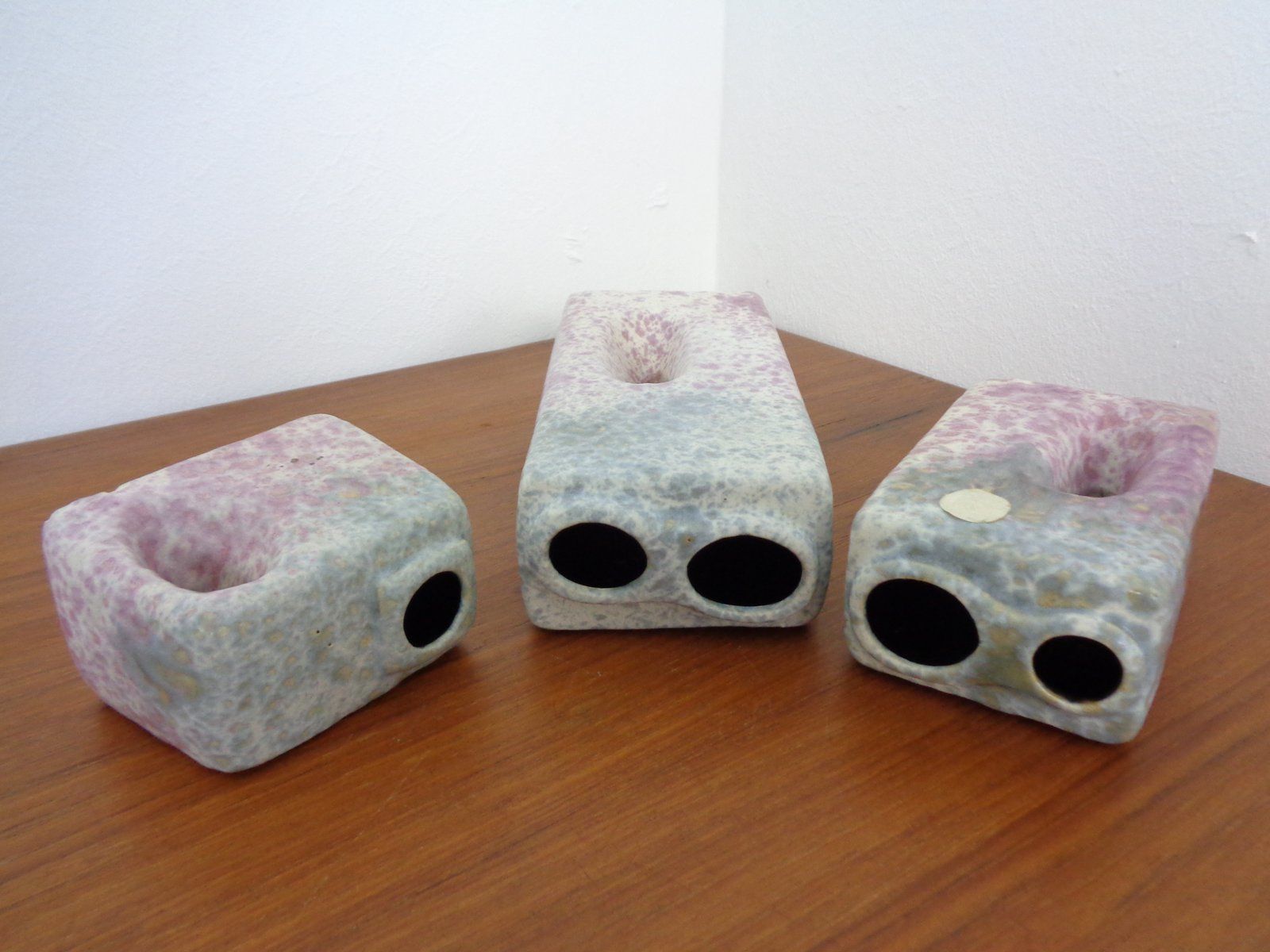 Pink Vases From ü Keramik, 1970s, Set Of 3 photo buy